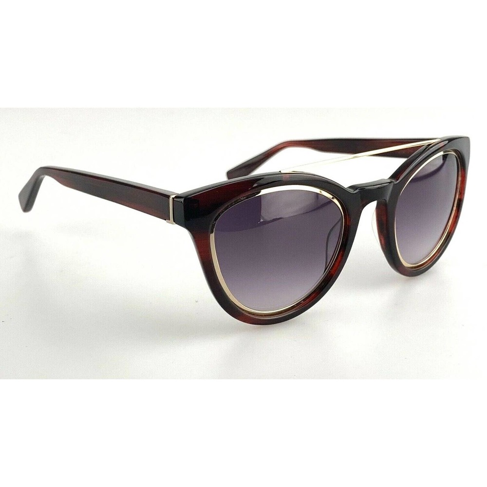 Derek Lam Sunglasses mod. Tessa Red Cat Eye Gold Brow Bar Mirrored Made in Japan